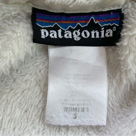 Patagonia Full-Zip Re-Tool Fleece Jacket soft fur pockets cowl neck cream size S - Picture 10 of 11